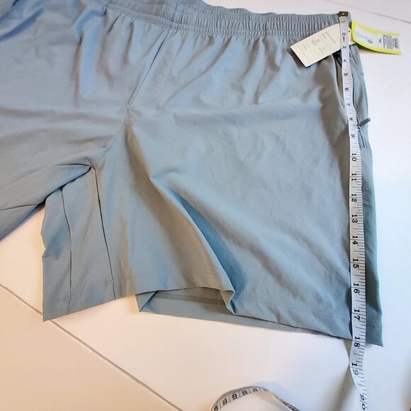 All In Motion Mens 3XL Woven 7" Inseam Shorts Light Blue Two zippered pockets - Picture 8 of 10